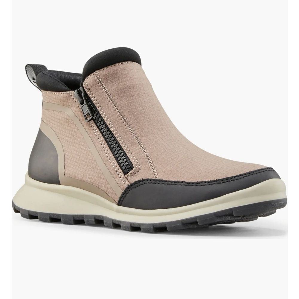 Cougar Gray and Tan Ankle Boots with Suede Finish